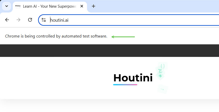 chrome in use via the chrome dev tools mcp