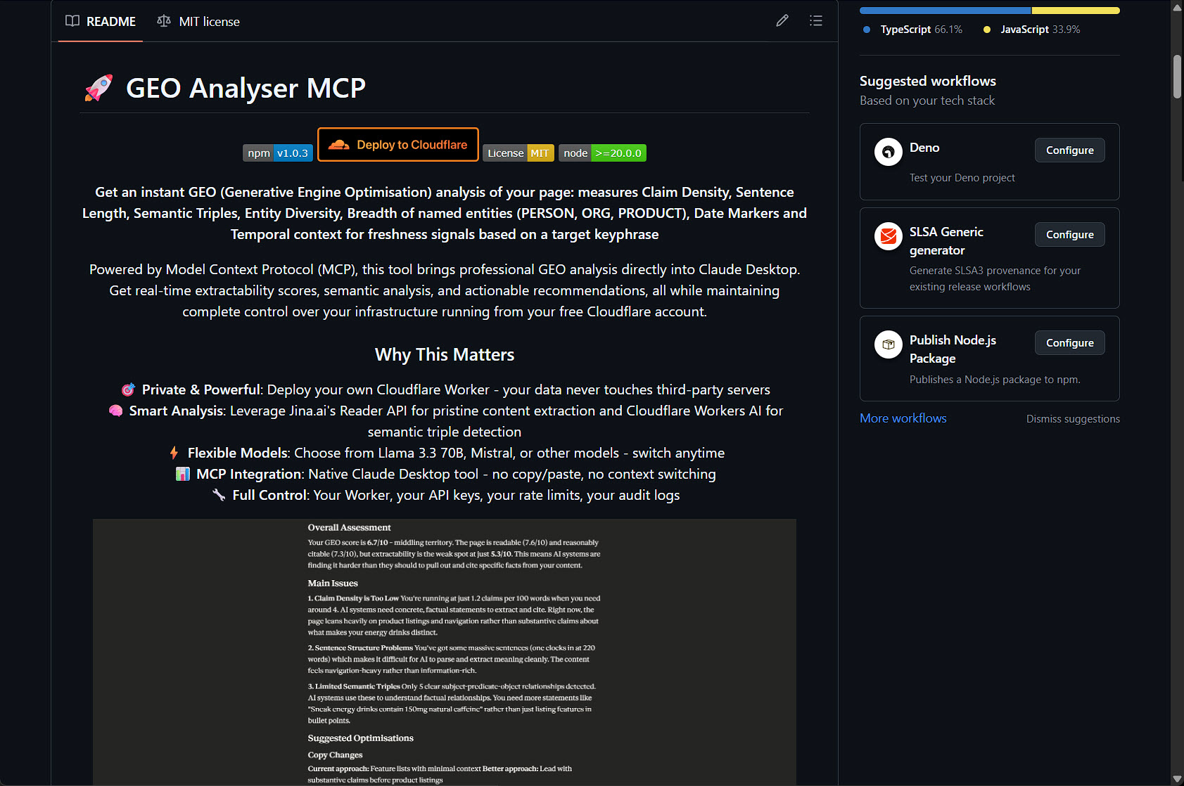 GitHub repository with deploy button