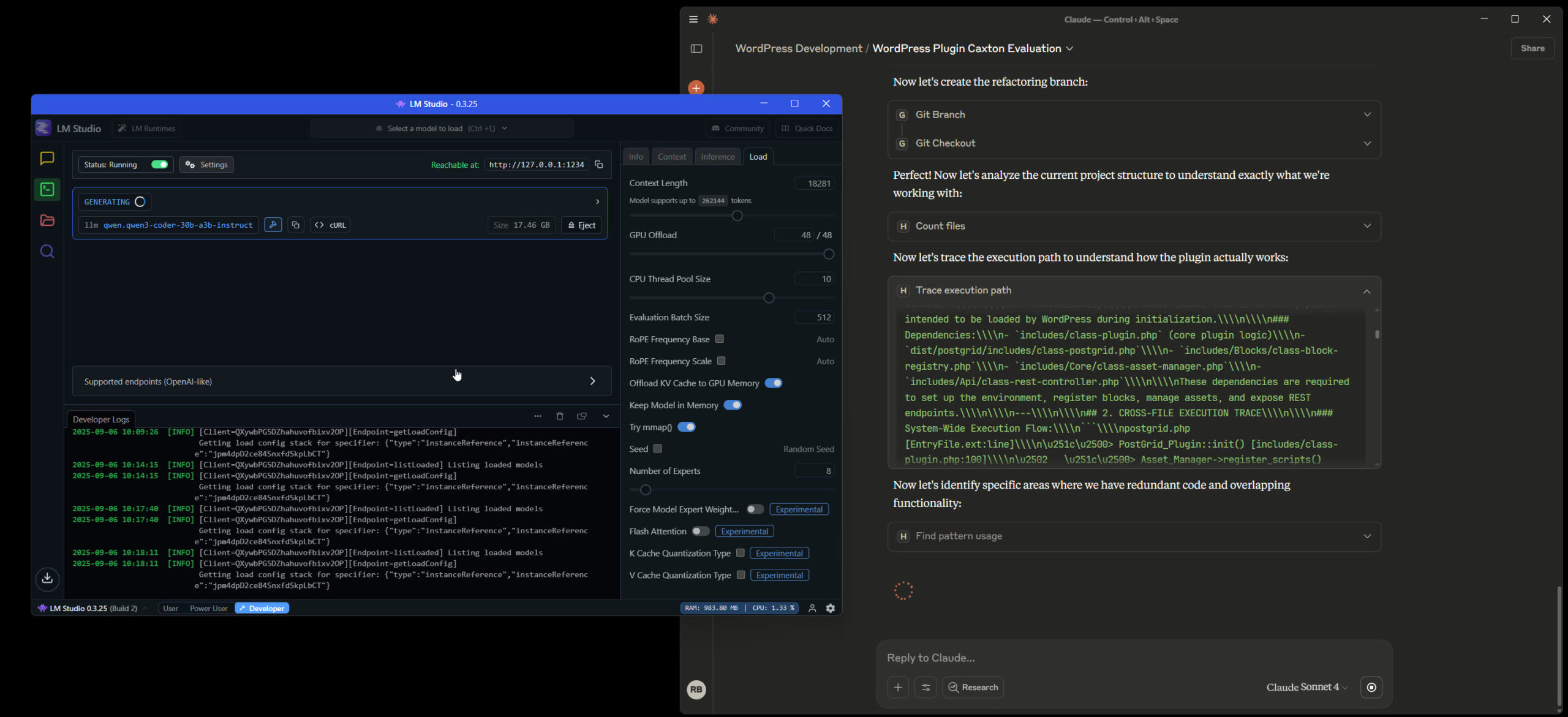 Detailed refactoring suggestions for WordPress plugin code showing before and after improvements